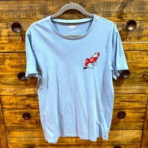 Old Navy Light Blue Santa Tee